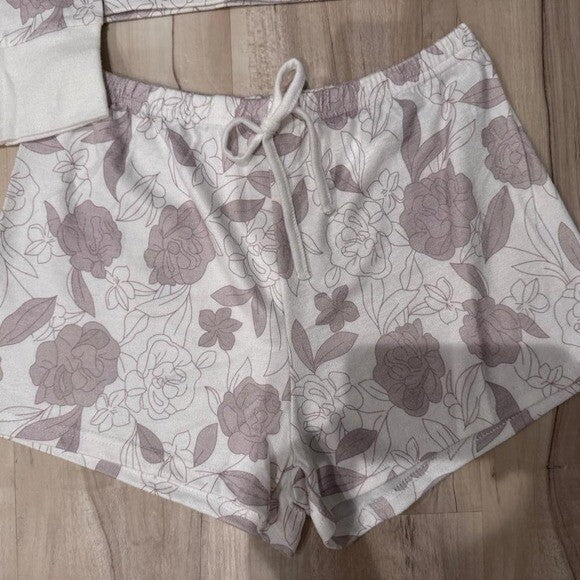 New Soft and cozy white and grey floral long sleeve loungewear #floral