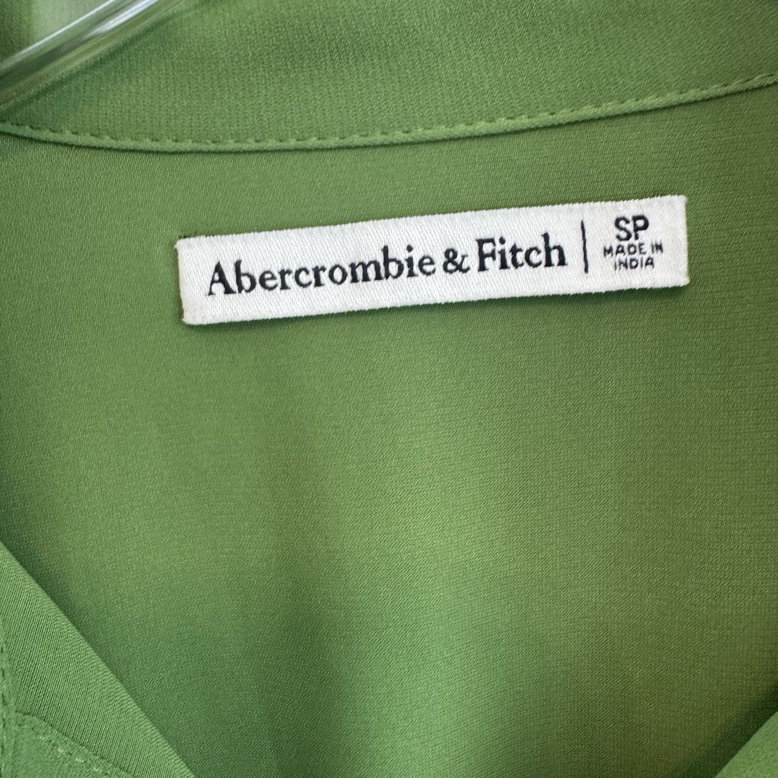 Abercrombie & Fitch Green Mini Shirt Dress Twist Front Size SP