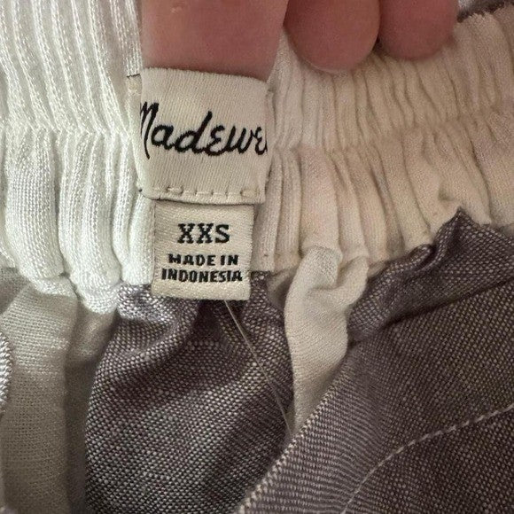 Madewell Linen Blend Striped Wide-Leg Pants XXS NWT