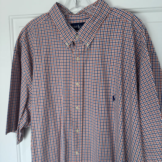 Ralph Lauren Classic Fit Plaid Button Down Shirt Mens 3XLT Tall