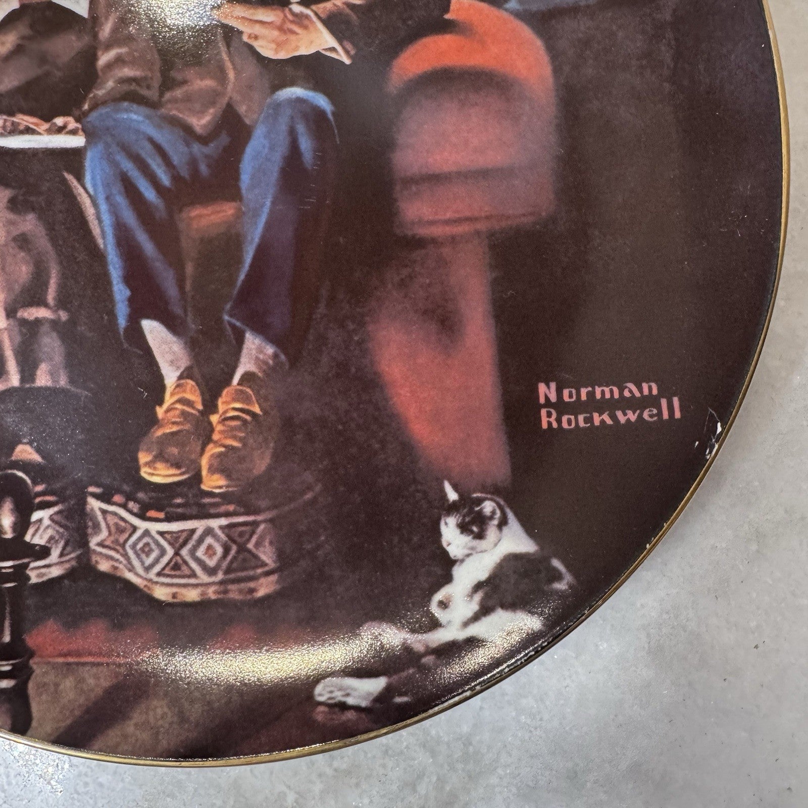 VINTAGE KNOWLES NORMAN ROCKWELL "Evening's Ease" Collector Plate LIMITED EDITION