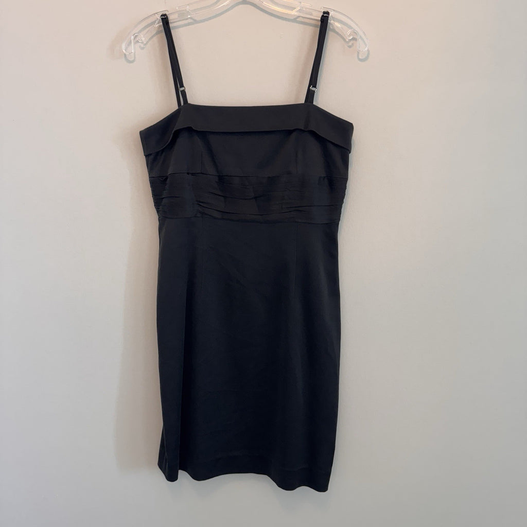 Laundry by Shelli Segal Silk Little Black Dress 6 Ruched Empire Waist LBD