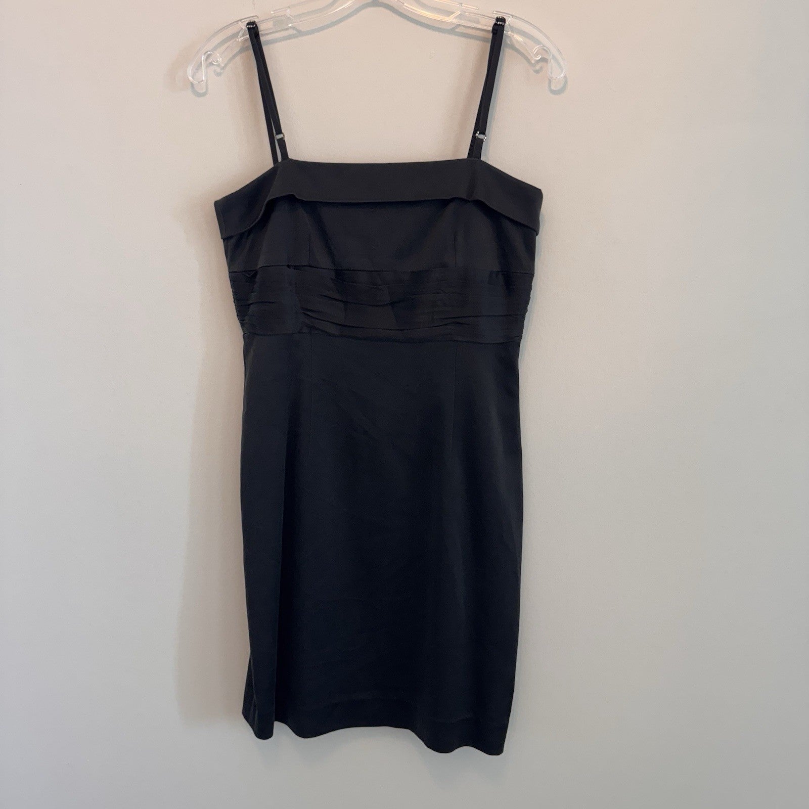 Laundry by Shelli Segal Silk Little Black Dress 6 Ruched Empire Waist LBD