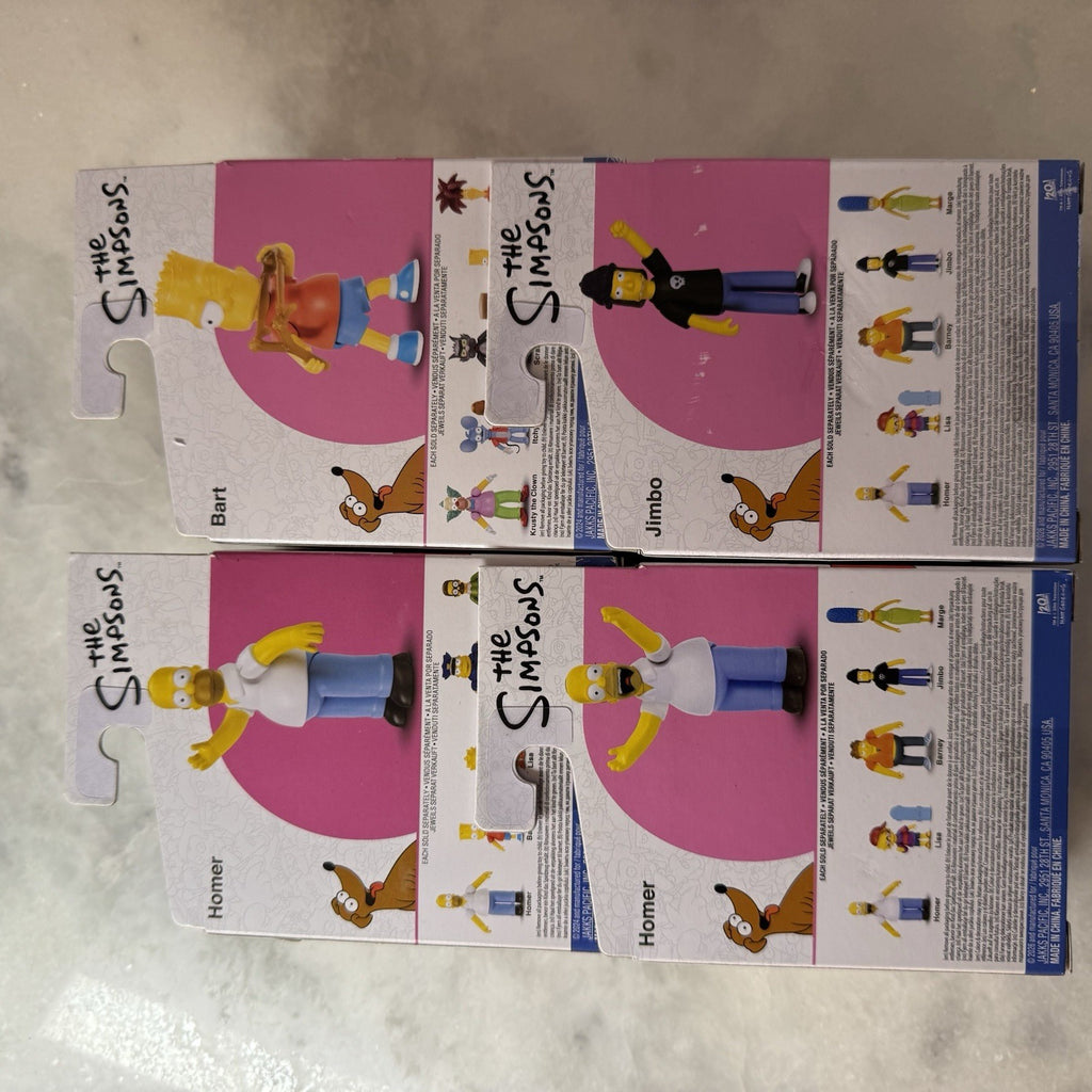 The Simpsons Action Figure Lot Bart Homer Marge Lisa Barney Ned Jimbo Jakks NEW