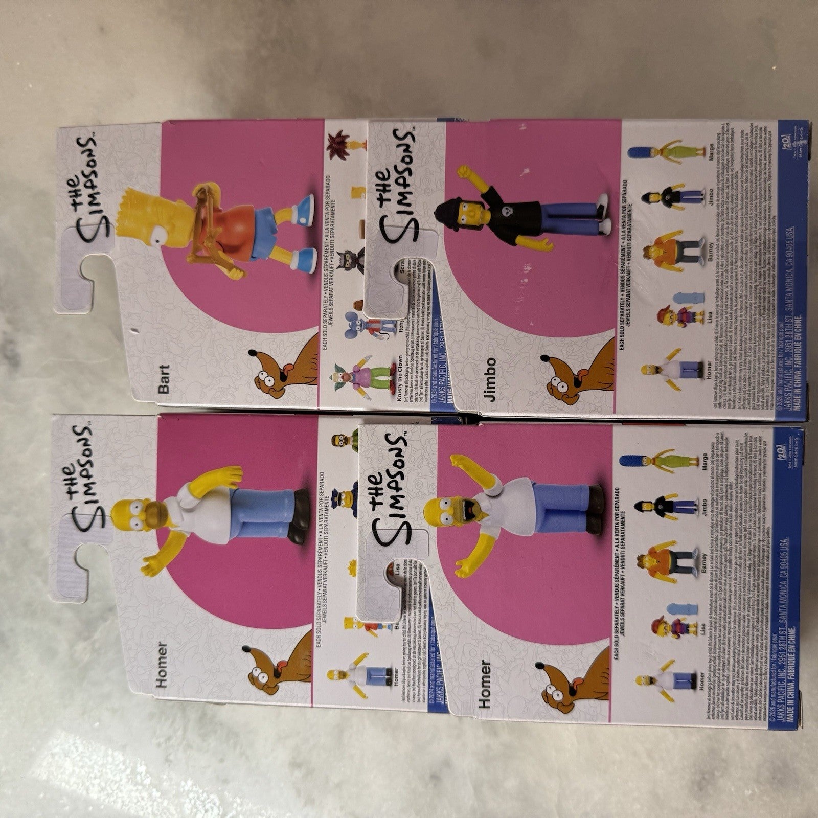 The Simpsons Action Figure Lot Bart Homer Marge Lisa Barney Ned Jimbo Jakks NEW