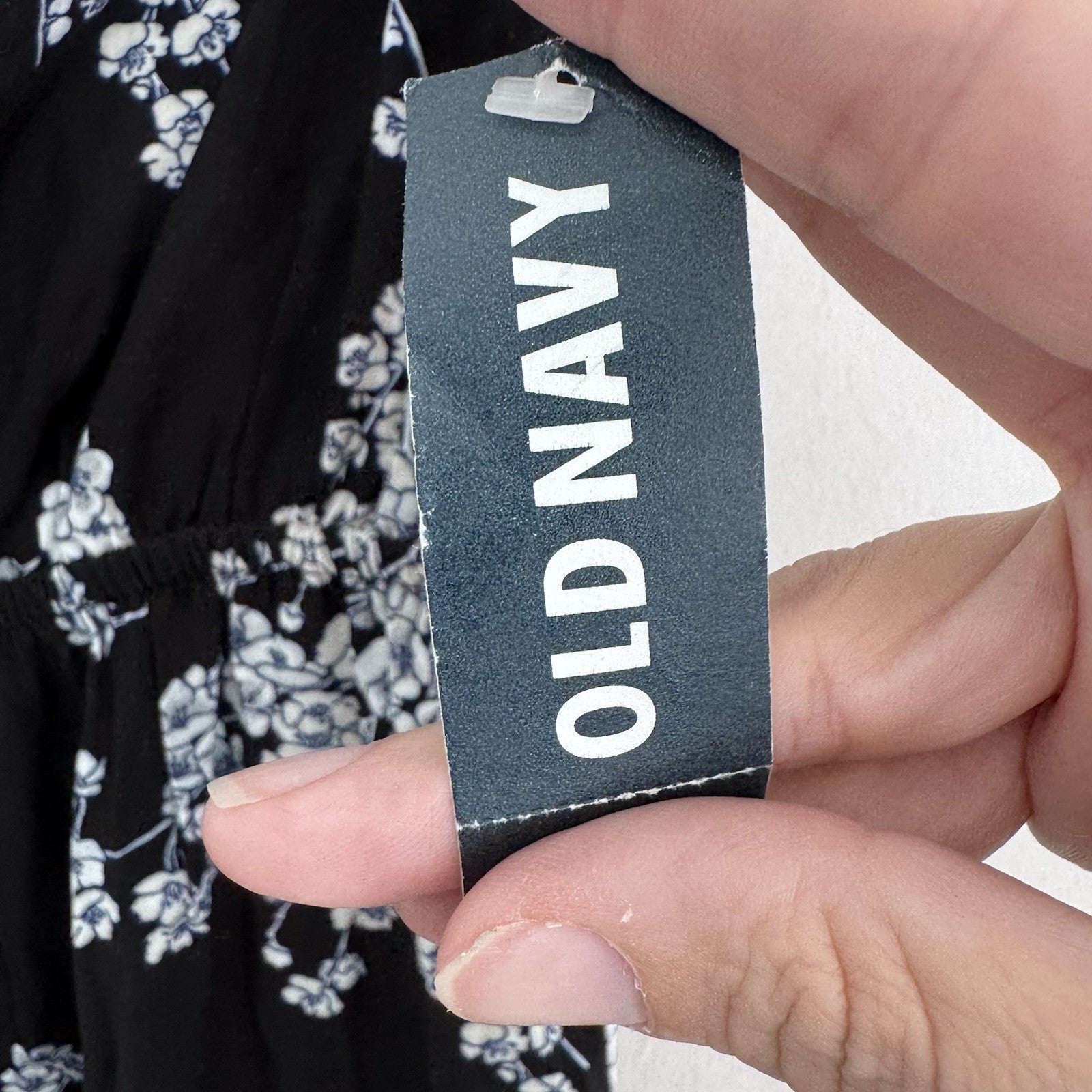 Old Navy Strapless Floral Maxi Dress M Black White Boho 2013