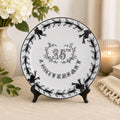 Lefton China 25th Anniversary Plate Black White Silver Wedding 10”
