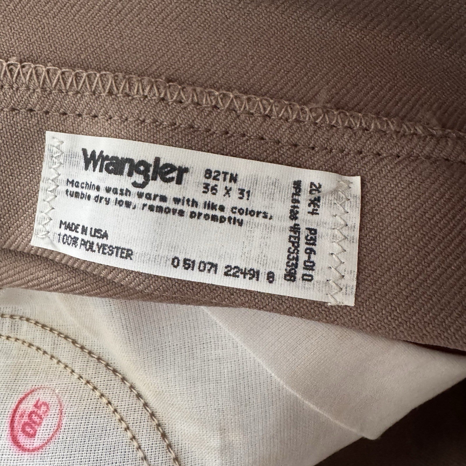 Wrangler Wrancher Dress Jeans Taupe Brown Men’s 36x31 Made in USA NWT Vintage