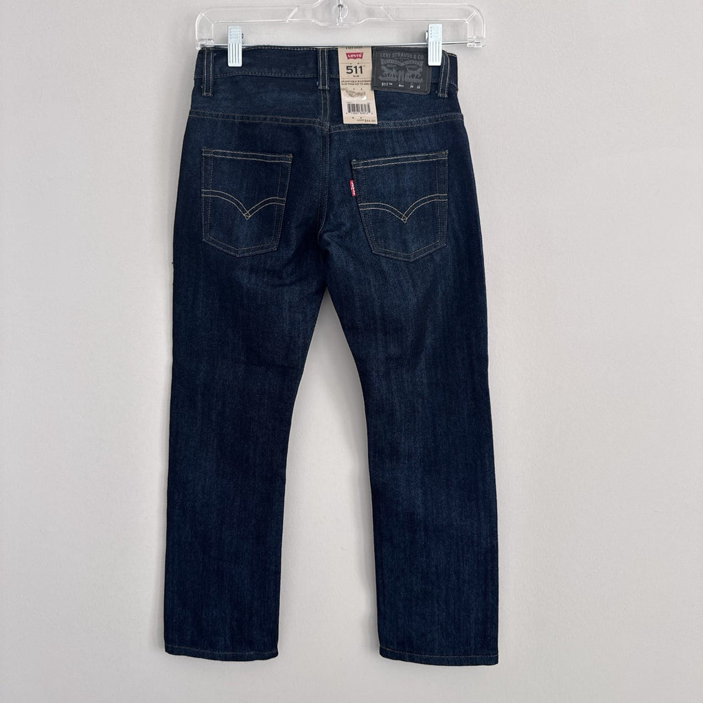 Levi’s 511 Slim Jeans Boys 8 Reg 24x22 Dark Wash NWT