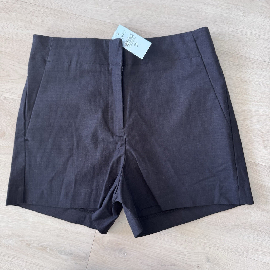 LOFT Petites Black Tailored Shorts 00P NWT Work Career