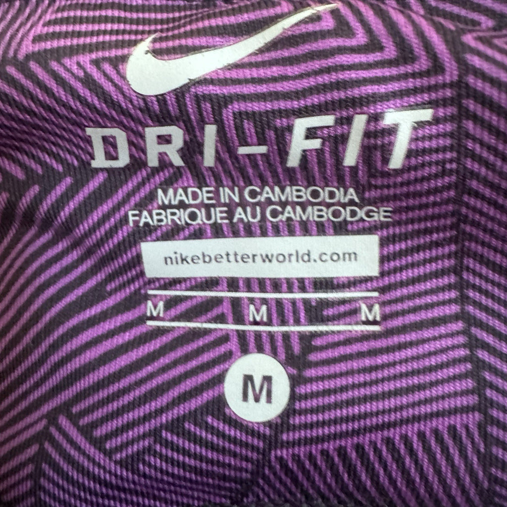 Nike Dri Fit Capri Leggings Purple Print Running Gym Yoga Women M