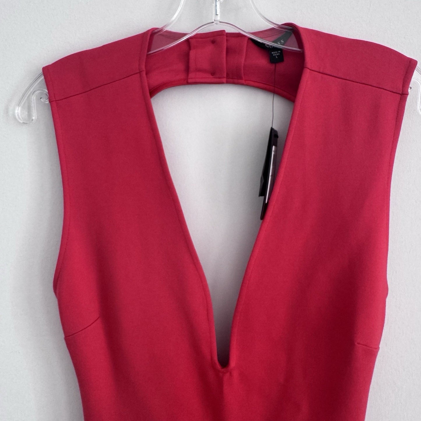 Guess Jules Backless Midi Dress Tango Red Women’s Size L NWT Sexy Cocktail Party