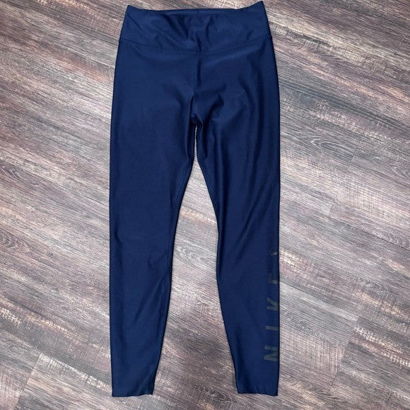 NIKE ONE DRI F WOMENS TRAINING TIGHT FIT MID R GRAPHIC LEGGINGS NAVY size medium