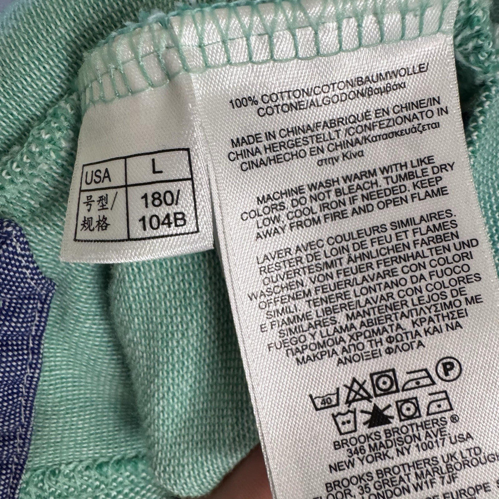 Brooks Brothers 346 Green Performance Polo Shirt L Original Fit 100% Cotton