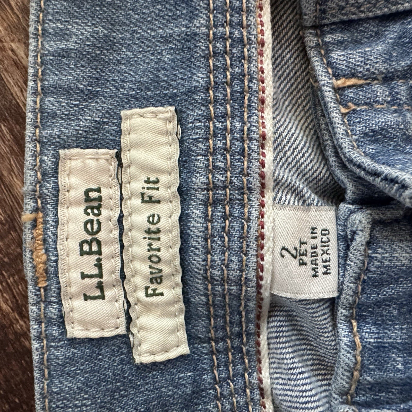 L.L. Bean Favorite Fit Jeans Womens 2 Petite Blue Denim Work 