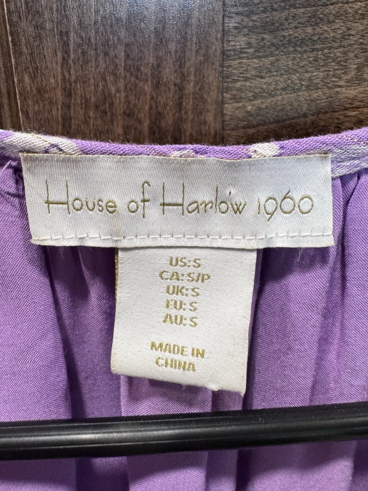 House of Harlow 1960 Boho Mini Dress Small Purple Floral Long Sleeve