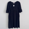 Harlow & Rose Petite Black Swiss Dot Dress PL NWT V Neck Midi