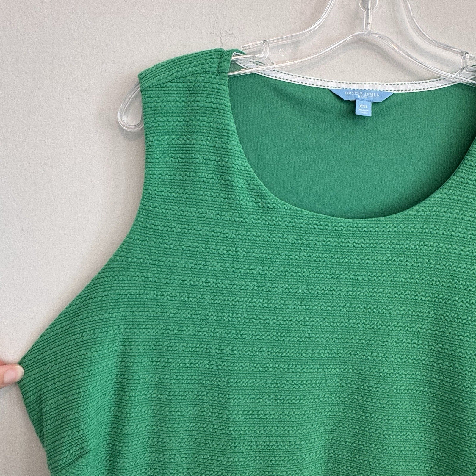 Draper James RSVP Green Sleeveless Knit Pleated Mini Dress XXL NWT