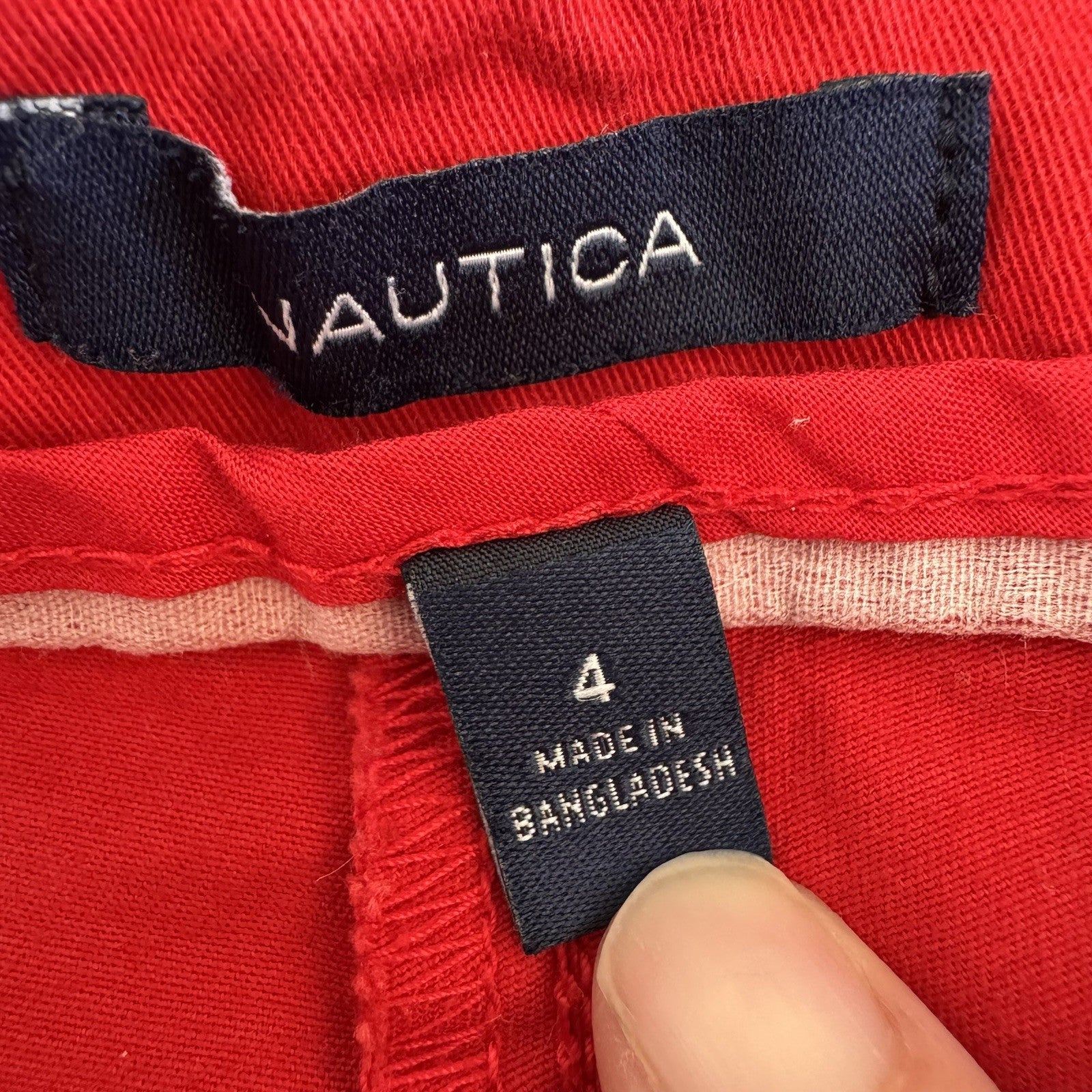 Nautica Red Chino Shorts Women’s Size 4 Classic Preppy Summer 