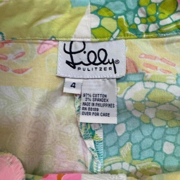 Lilly Pulitzer Patchwork Pants | Size 4 | Y2K Coastal Prep