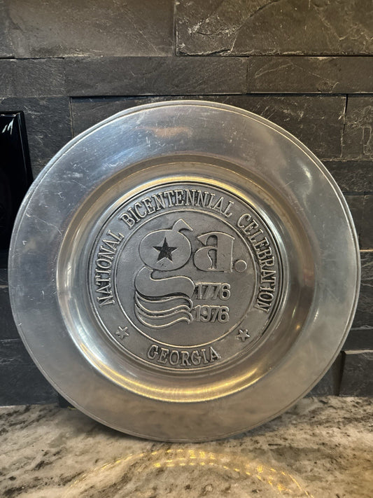 Vintage Georgia Bicentennial Wilton Pewter Plate  10.75” Rare