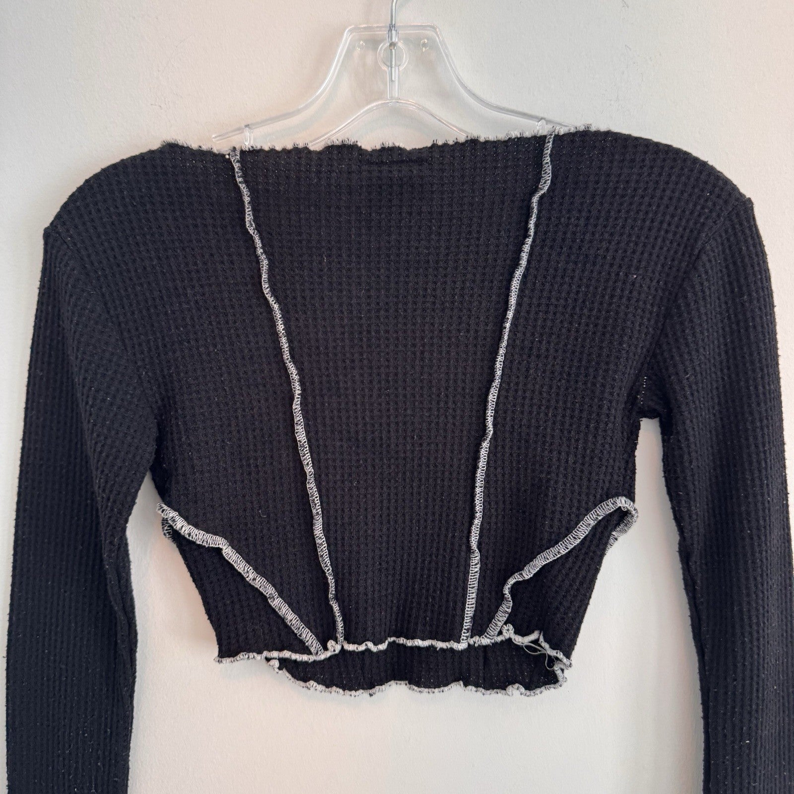 Out From Under Urban Outfitters Waffle Crop Top Black XS Y2K Women’s