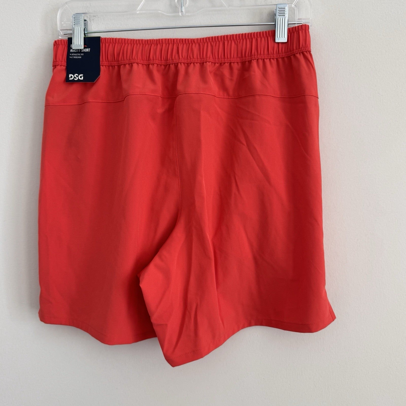 NWT DSG Mens Solid Red 6" Inseam Athletic Fit Woven Agility Shorts Size S