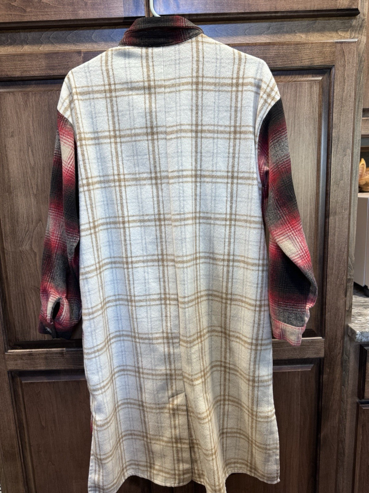 Grace Shacket Size Small Plaid Button Front Long Shirt Jacket