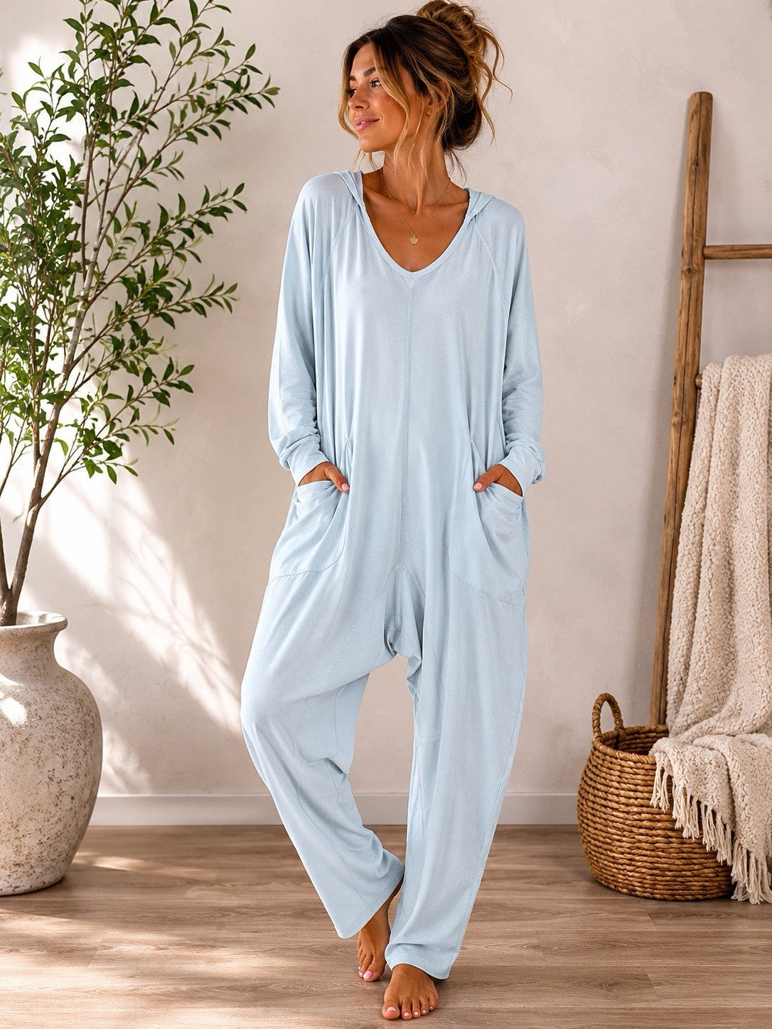 NWT Free People Movement Hot Shot Long-Sleeve Jumpsuit Arctic Snow Women’s M