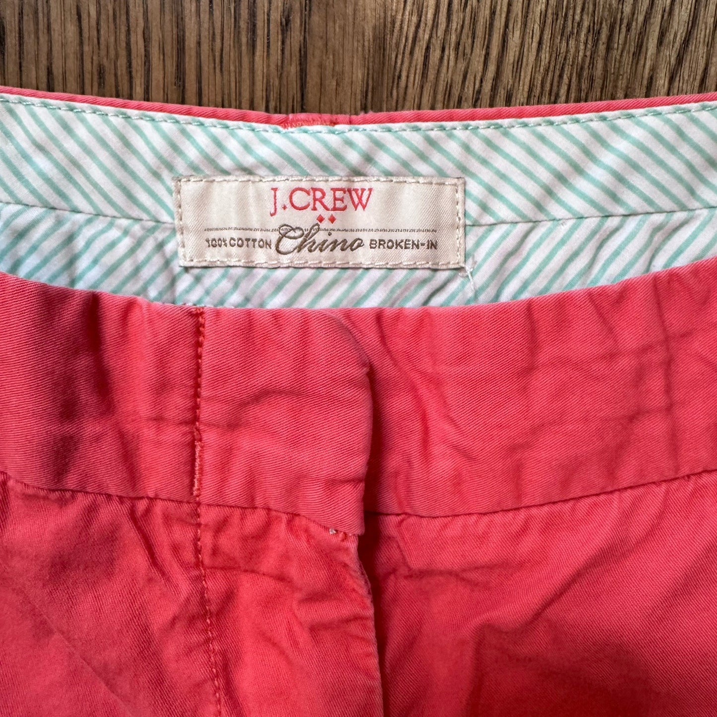 J.Crew Women’s Size 4 Chino Shorts Red Coral 100% Cotton Broken-In Summer Casual