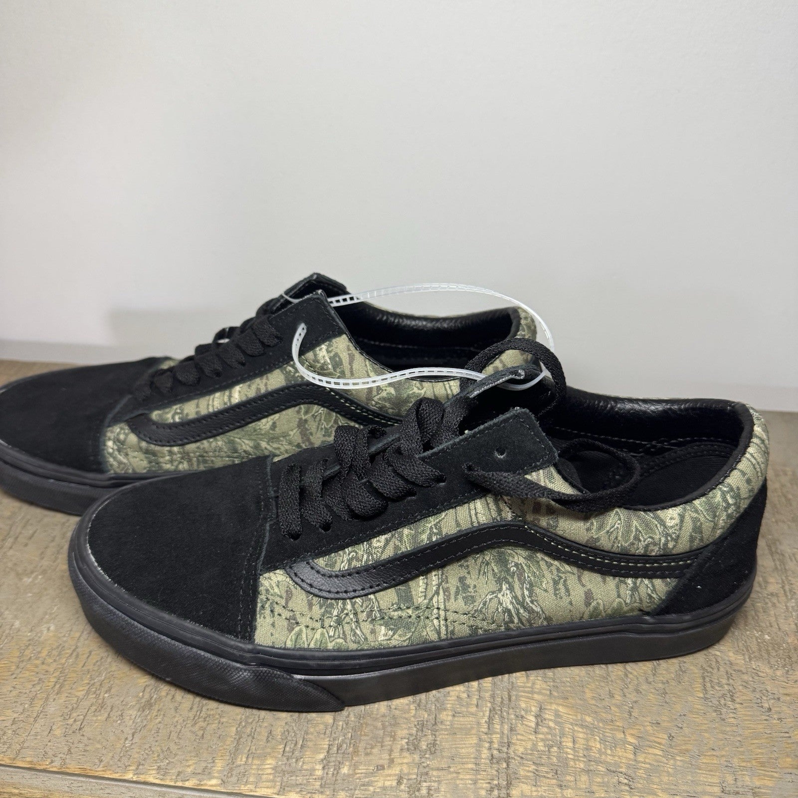 Vans Old Skool Black Green Graphic Print Men 7.5 Women 9 New No Box