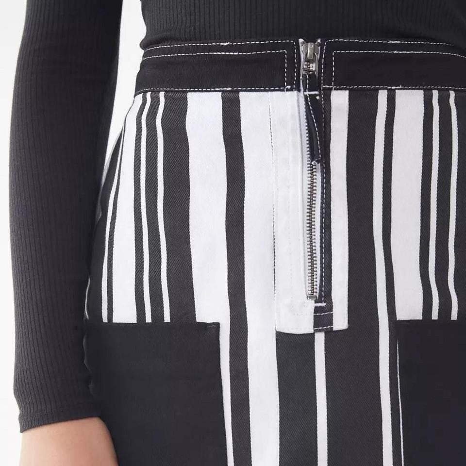 BDG Ruby Striped Zip-Front Skirt