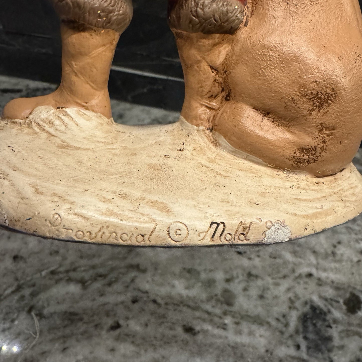 Vintage Provincial Mold 9.25" Santa with Toys and Tree 1988 Ceramic