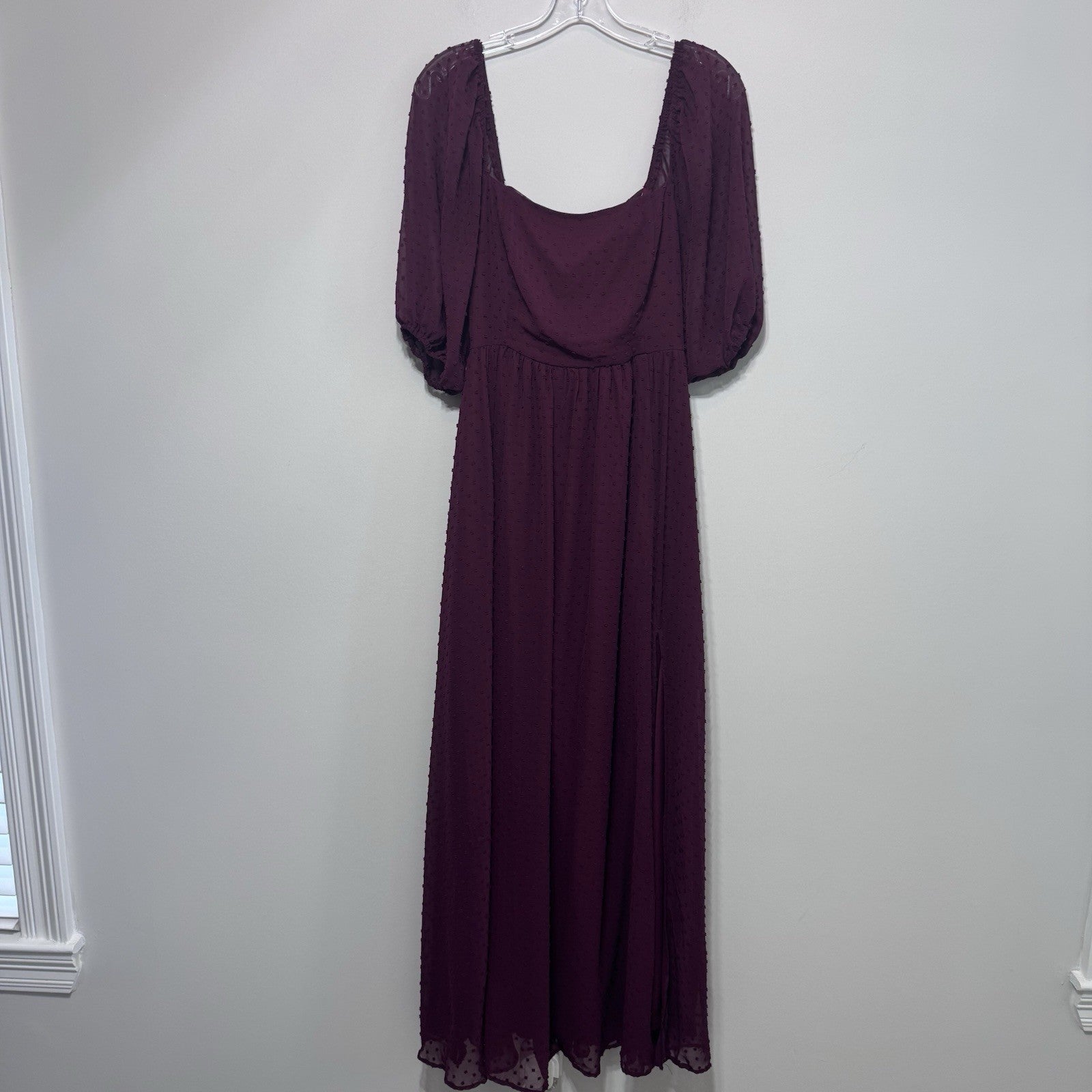 Altar’d State Plum Swiss Dot Midi Dress Medium Cottagecore Boho