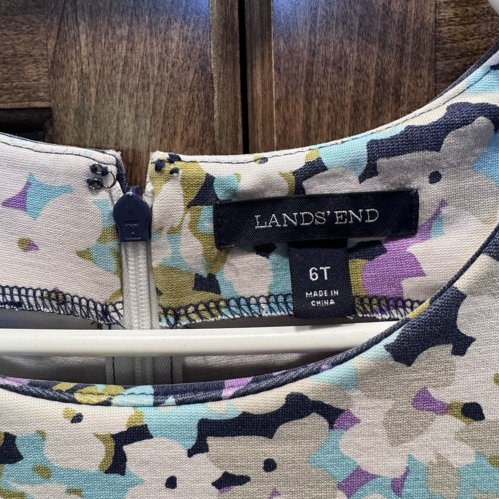 Lands’ End Women’s Sleeveless Floral Dress Size 6 Tall Multicolor Fit & Flare