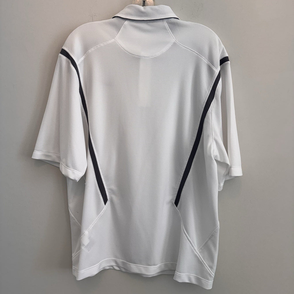 Nike Men's Medium White Performance Golf Polo Shirt Waffle Knit Swoosh