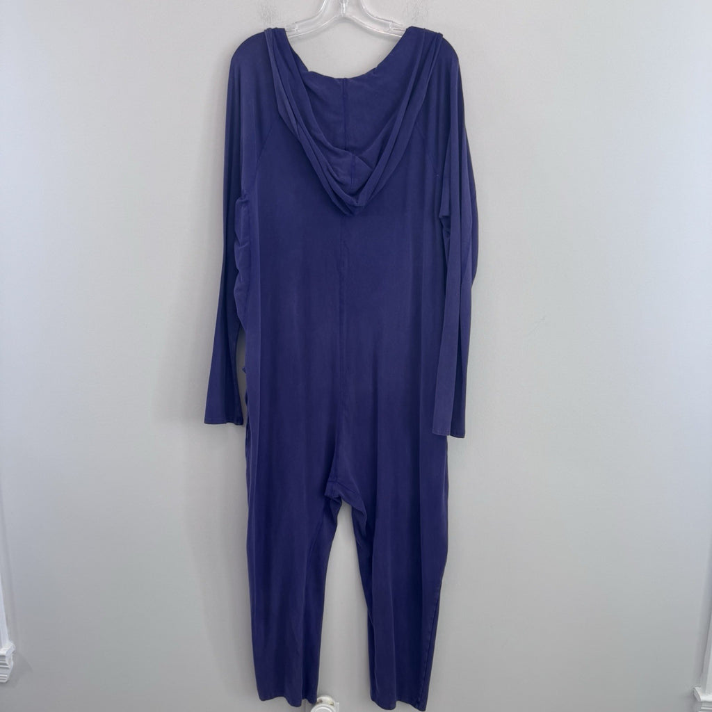 NWT Free People FP Movement Jumpsuit Medium Purple Hooded Lounge One Piece