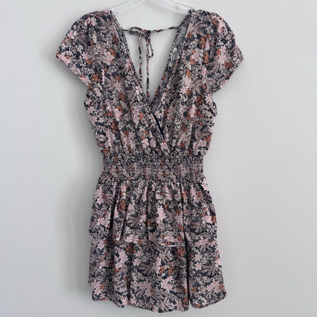 XS American Eagle Outfitters Women’s Floral Print Tiered Ruffle Mini Dress Boho