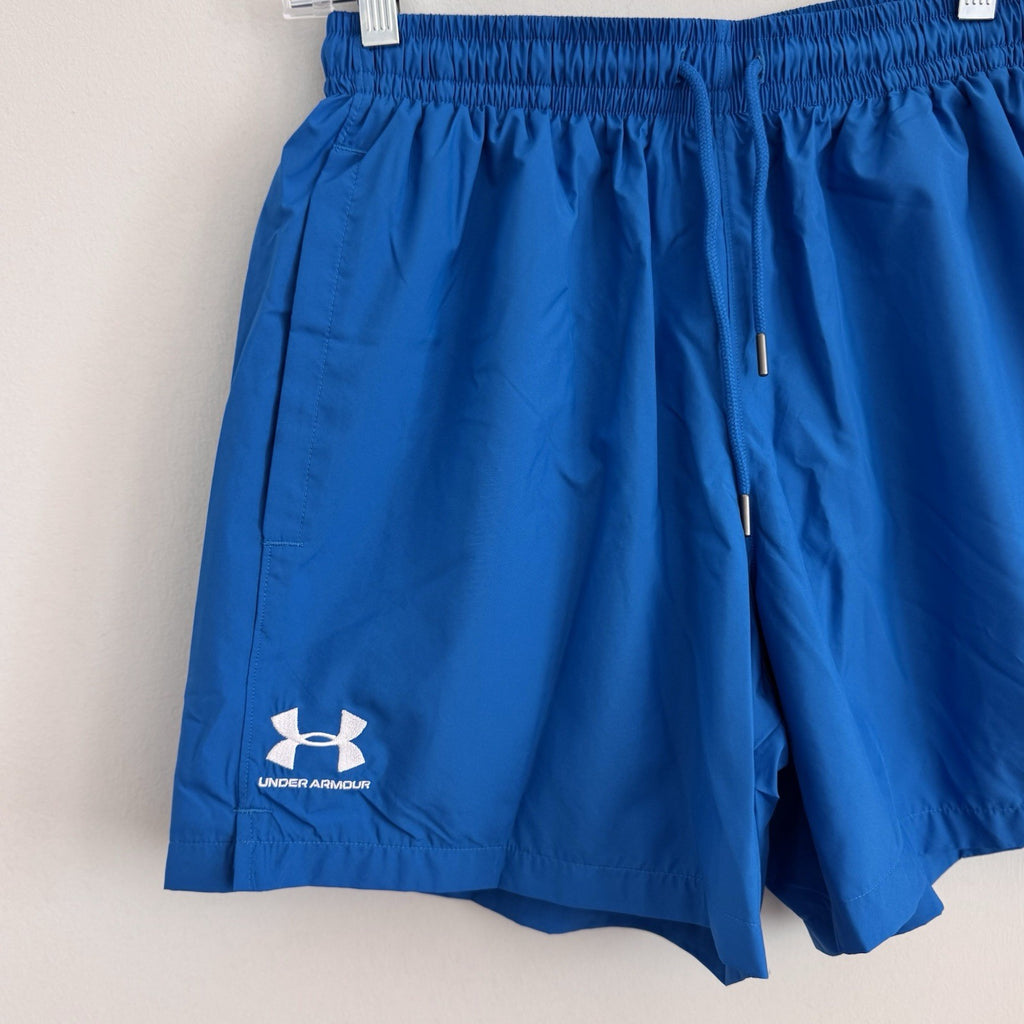 NWT Under Armour Men's Essential Volley Shorts Blue Swim Trunks Small Loose Fit