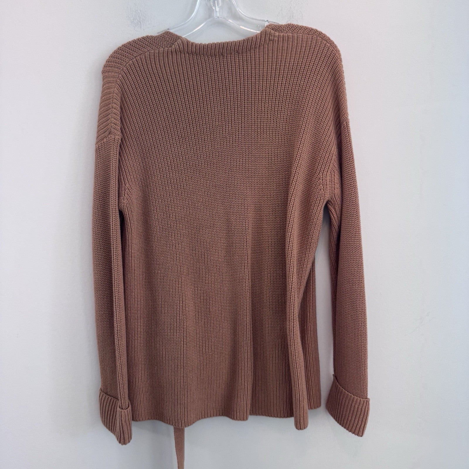 Free People Wrap Sweater Cardigan Small Brown Cotton Tie Waist Boho NWT Womens