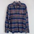 Patagonia Organic Cotton Flannel Shirt Mens XL Blue Plaid Button Up