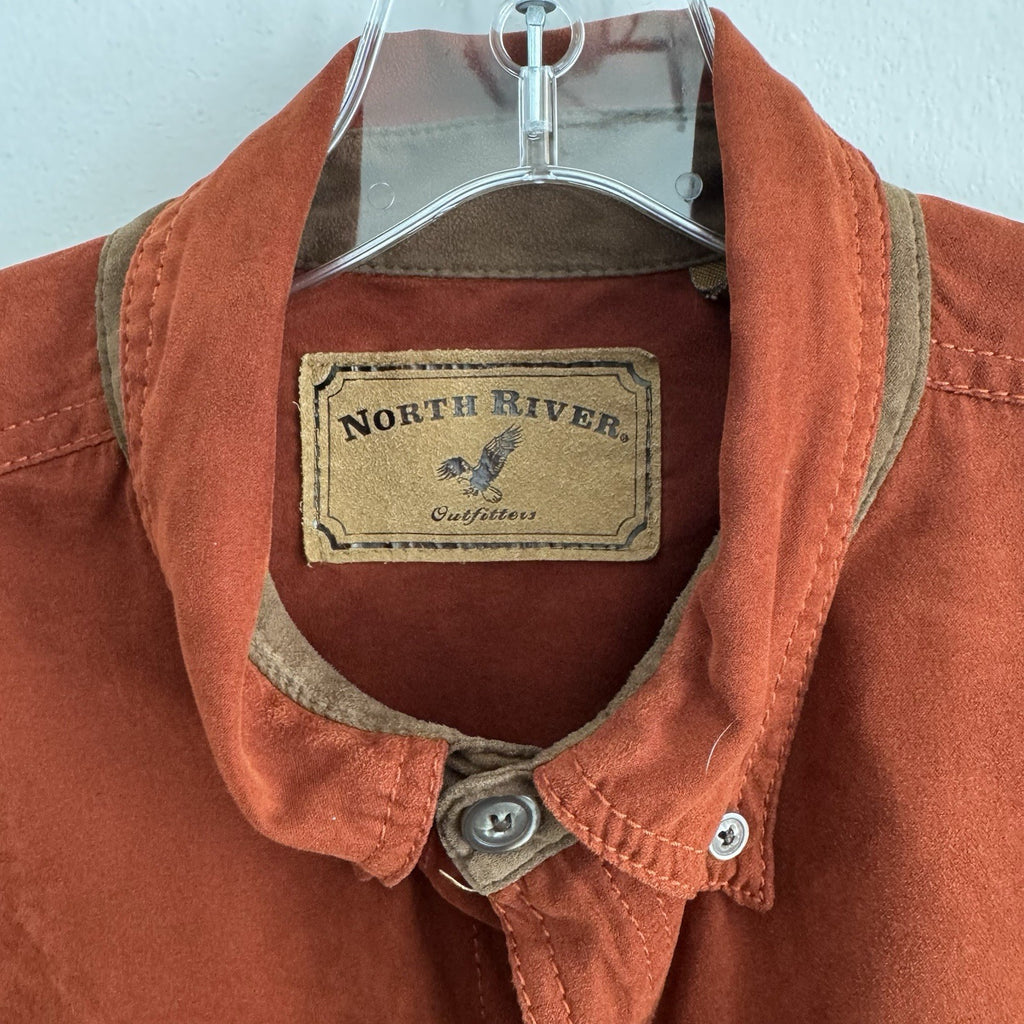 North River Outfitters Shirt Mens M Red Button Down Flannel 100% Cotton