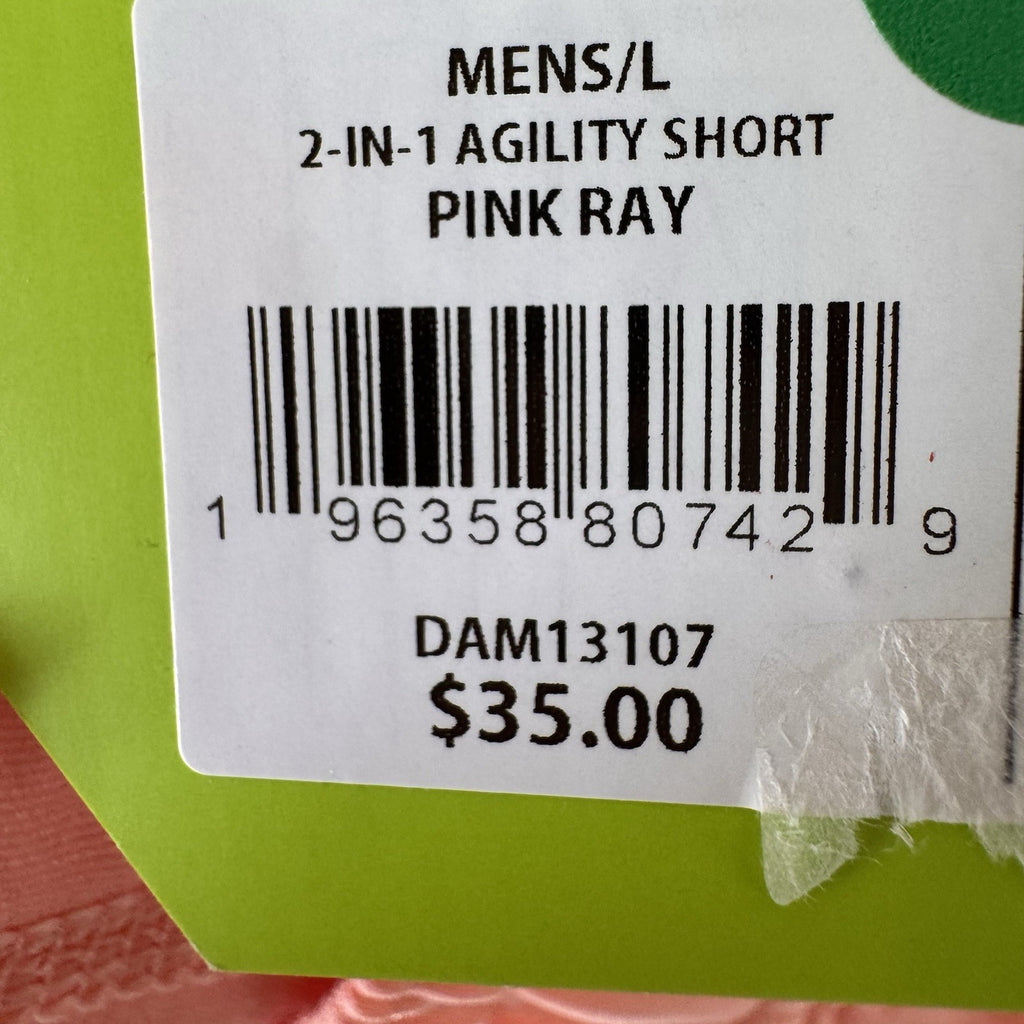 DSG Men's Large 5" Agility 2-in-1 Running Shorts NWT Pink Ray Athletic Fit Liner