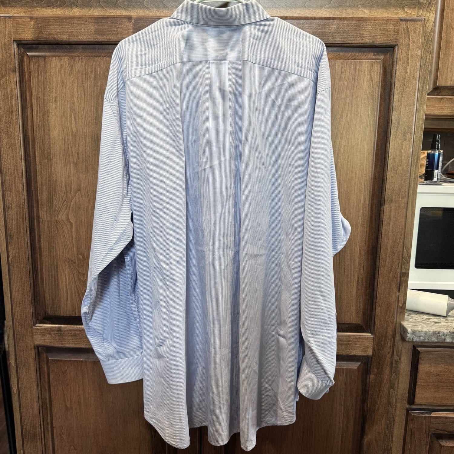 Ralph Lauren Classic Fit Button Down Shirt Blue White Stripe Men’s 19 36/37 Tall