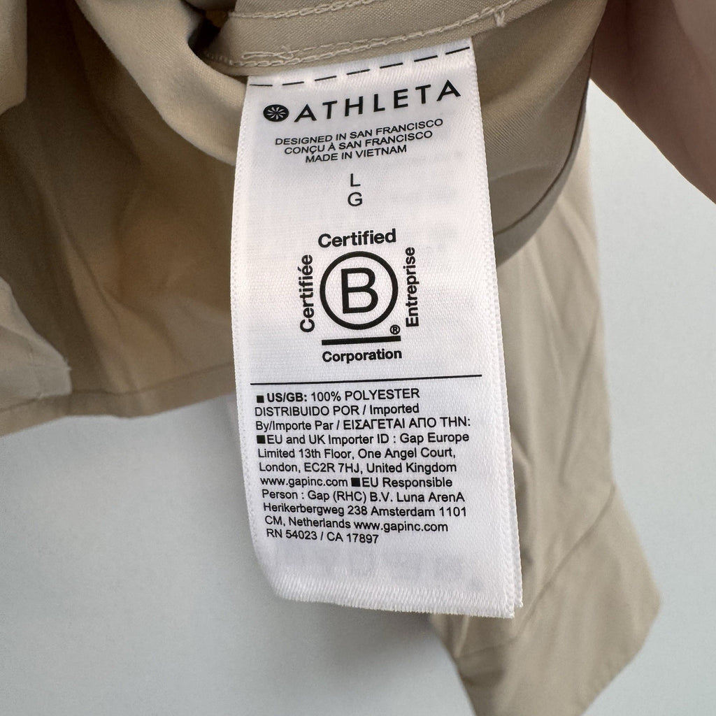 NWT Athleta Midday Ultra Cropped Button Down Shirt Size Large MSRP89
