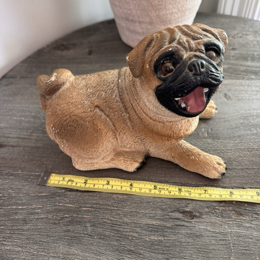 Vintage 1997 Home Interiors & Gifts Pug Dog Figurine Statue Made in USA 8"