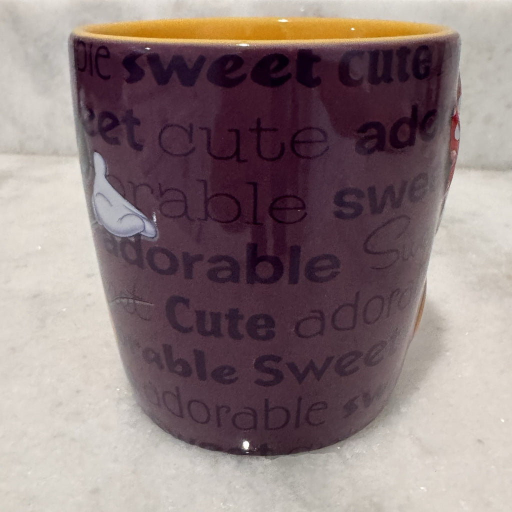 Disney Parks Minnie Mouse Purple Yellow Coffee Mug Cute Sweet Adorable Cup