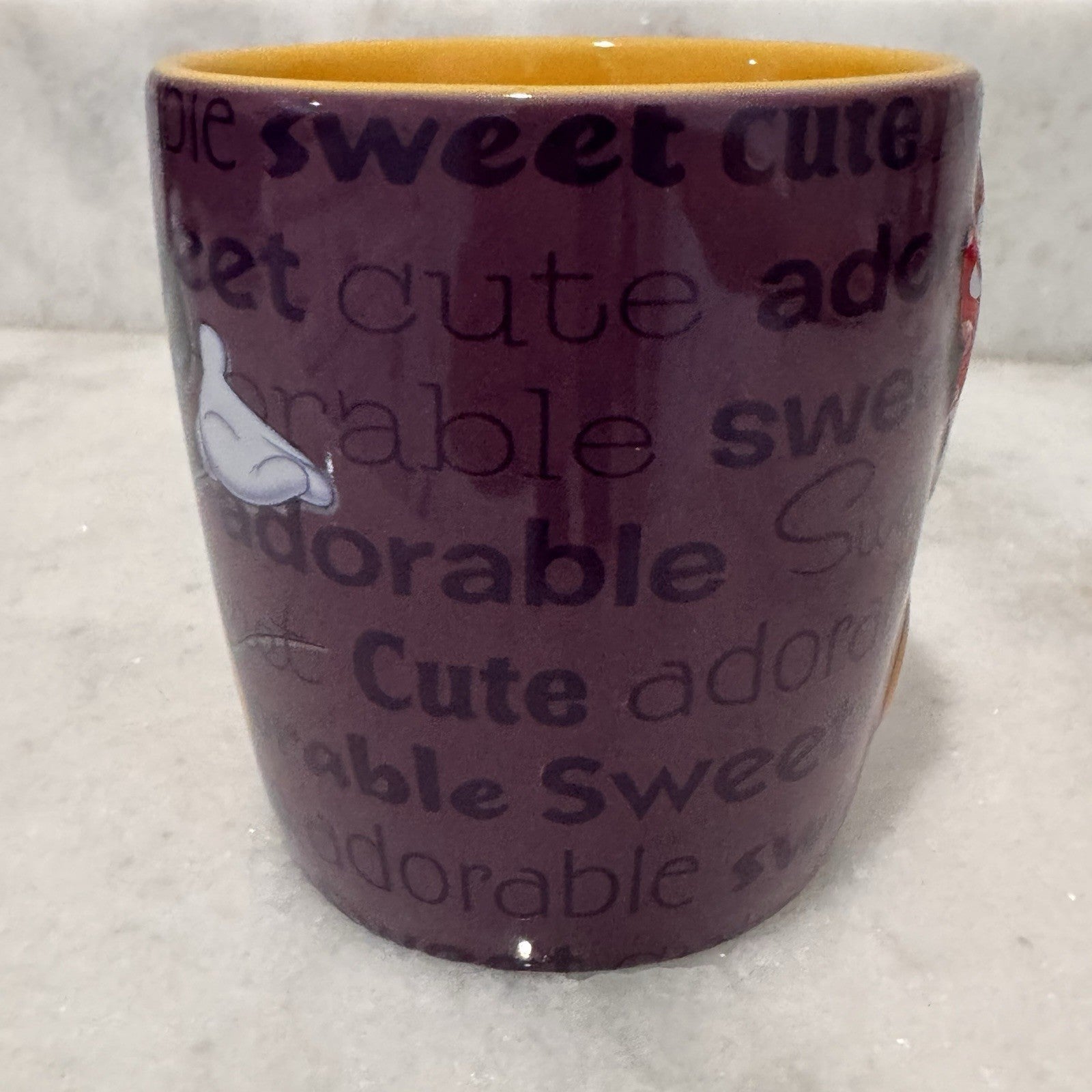Disney Parks Minnie Mouse Purple Yellow Coffee Mug Cute Sweet Adorable Cup