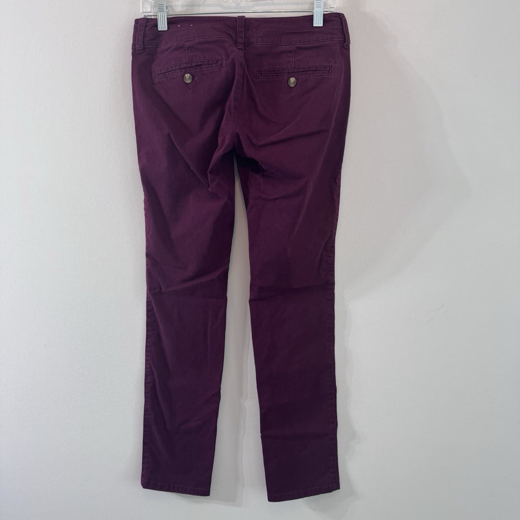 American Eagle Skinny Pants Womens 2 Regular Purple Stretch Chino Casual