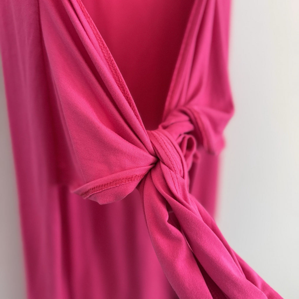Pink Lily Women’s XL Hot Pink Sleeveless Front Tie Knot T-Shirt Mini Dress USA